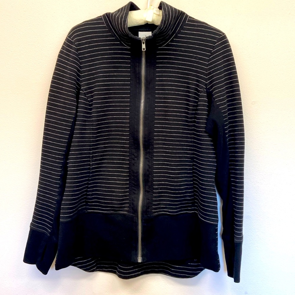 Striped zip up sweatshirt